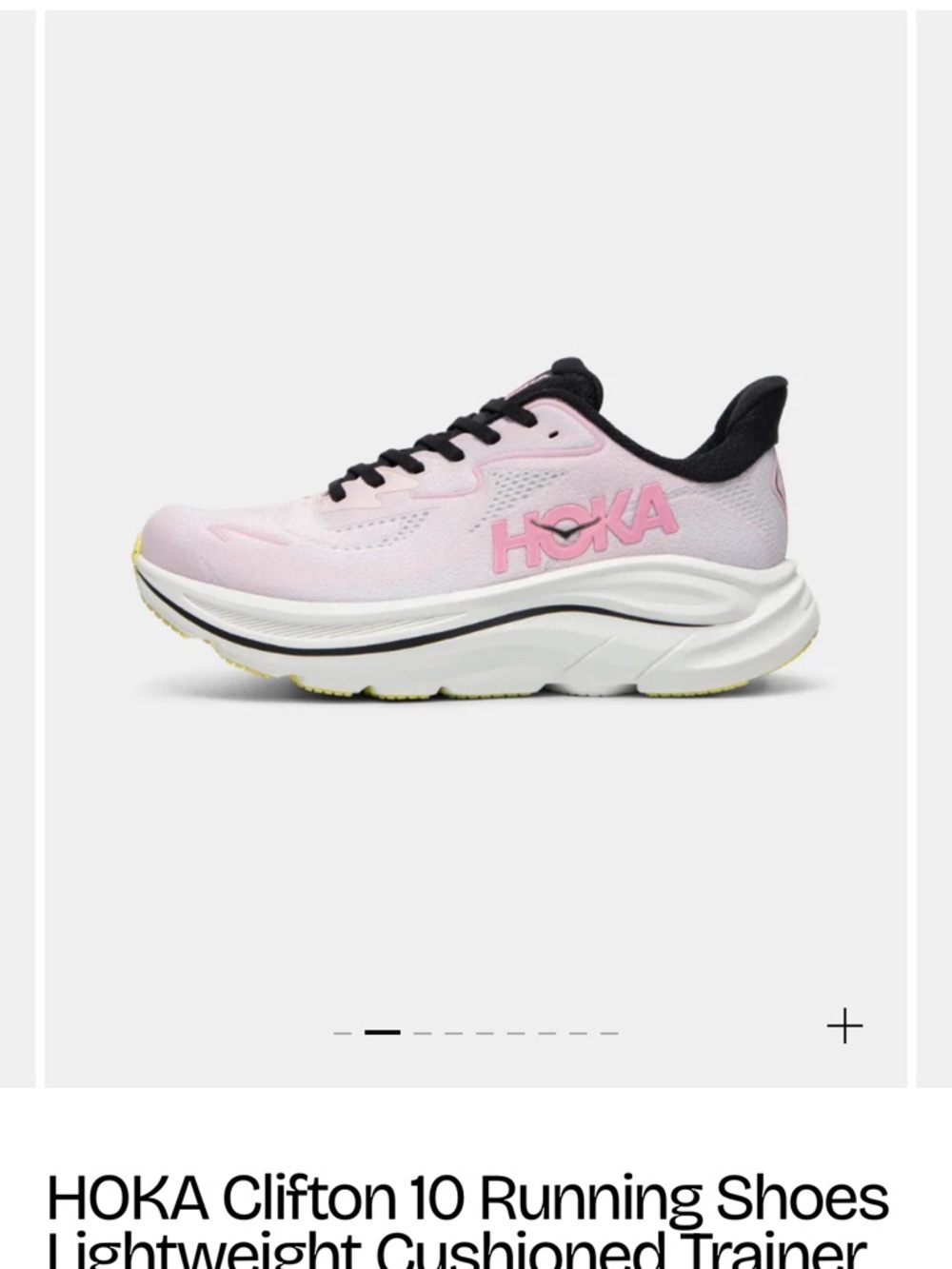 Hoka Clifton 10 Pink and Black Women's Sneakers